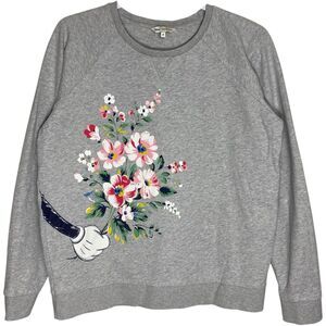 Disney x Cath Kidston Sweatshirt Womens M Mickey Mouse Floral Bouquet Romantic